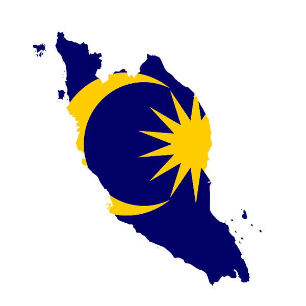 Flag map of West Malaysia