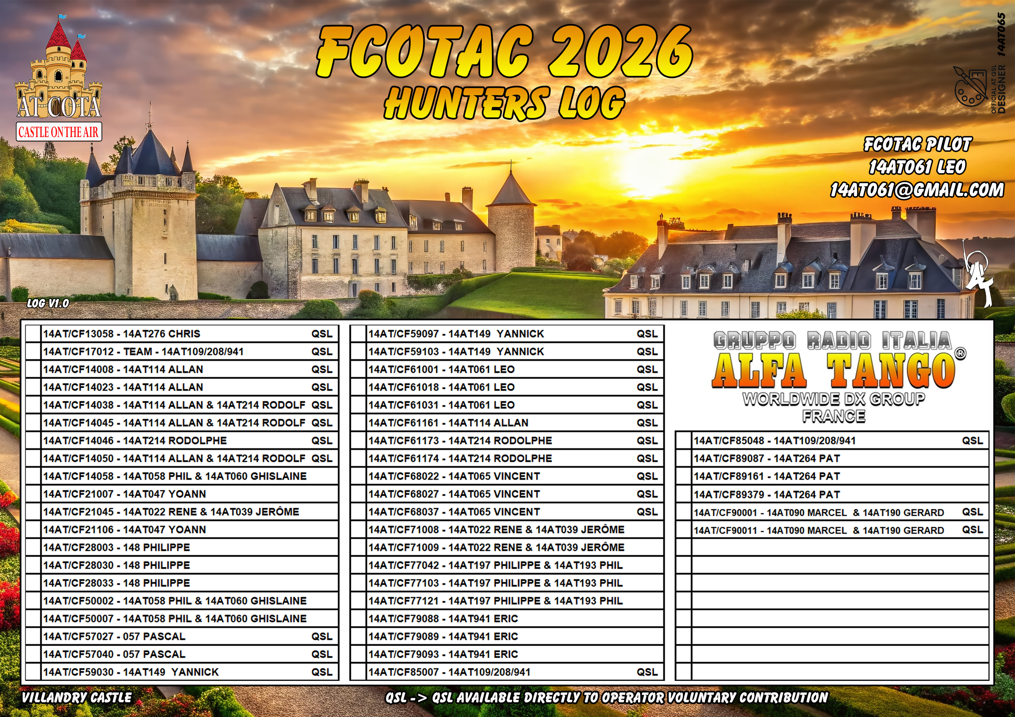 FCOTAC Hunters log 2026 v1.0