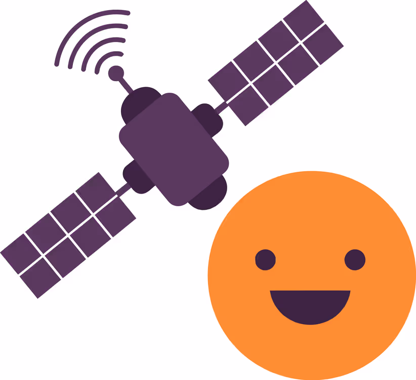 satellite communication with smiling emoji icon vector 56368408